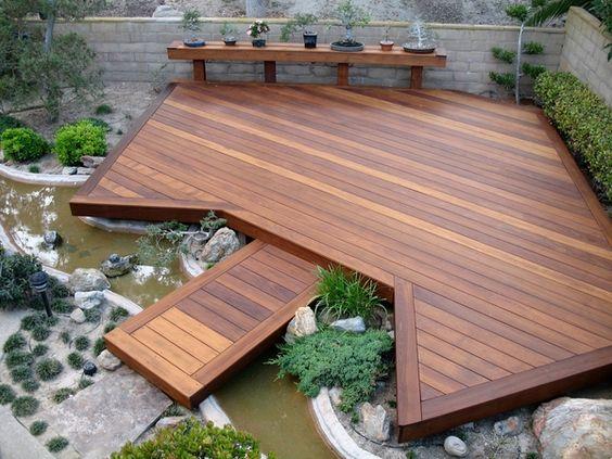 有防腐木地台的庭院设计合集,防腐木也可以做出这么多造型设计